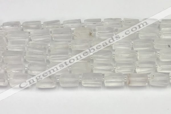 CNG8845 15.5 inches 8*12mm - 10*16mm nuggets matte white crystal beads