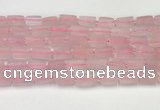 CNG8846 15.5 inches 8*12mm - 10*16mm nuggets matte rose quartz beads