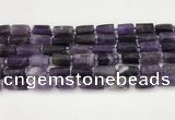 CNG8849 15.5 inches 8*12mm - 10*16mm nuggets matte amethyst beads