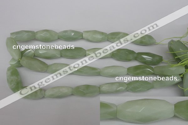 CNG885 15.5 inches 14*32mm faceted rice New jade nugget beads