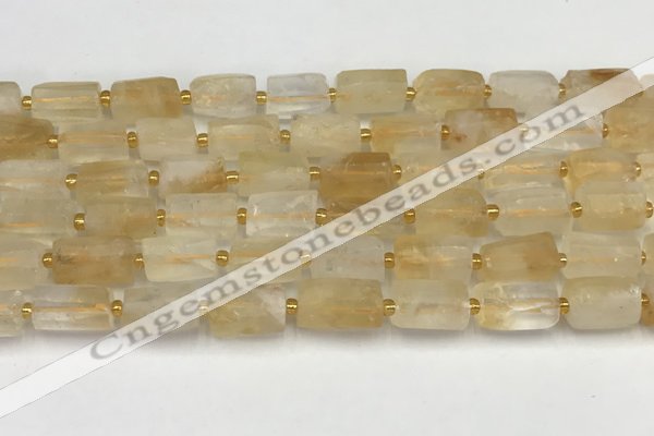 CNG8850 15.5 inches 8*12mm - 10*16mm nuggets matte citrine beads