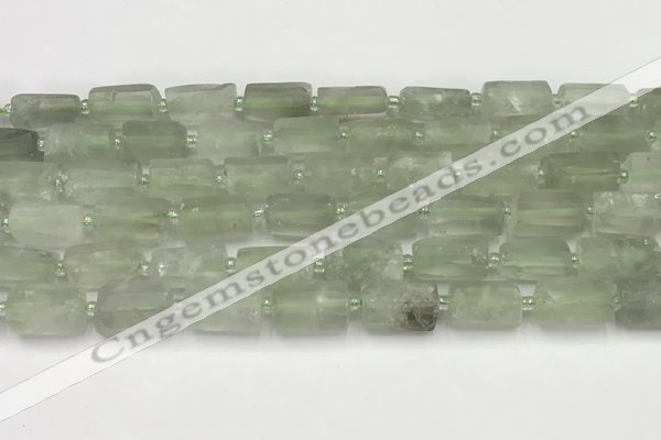 CNG8852 15.5 inches 8*12mm - 10*16mm nuggets matte green quartz beads