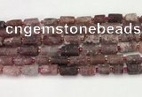 CNG8853 8*12mm - 10*16mm nuggets matte strawberry quartz beads