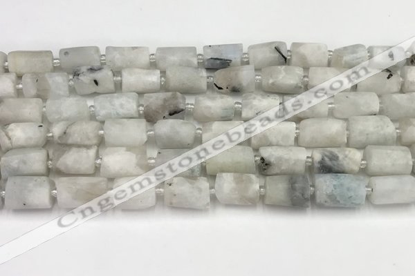 CNG8855 15.5 inches 8*12mm - 10*16mm nuggets matte white moonstone beads