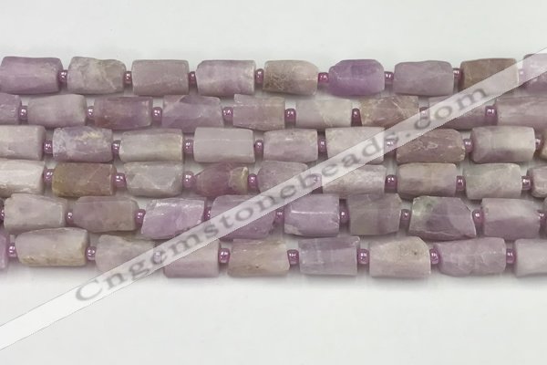 CNG8858 15.5 inches 8*12mm - 10*16mm nuggets matte kunzite beads