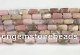 CNG8859 15.5 inches 8*12mm - 10*16mm nuggets matte pink opal beads