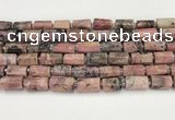 CNG8860 15.5 inches 8*12mm - 10*16mm nuggets matte rhodonite beads