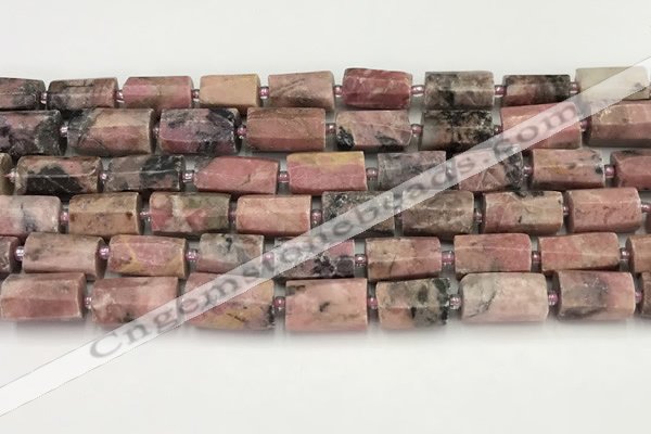 CNG8860 15.5 inches 8*12mm - 10*16mm nuggets matte rhodonite beads