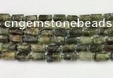 CNG8863 15.5 inches 8*12mm - 10*16mm nuggets matte green garnet beads