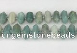 CNG8902 10*25mm - 14*30mm faceted nuggets amazonite beads