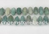 CNG8902 10*25mm - 14*30mm faceted nuggets amazonite beads