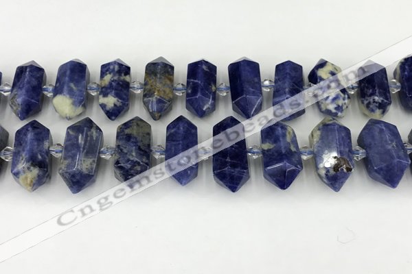 CNG8903 10*25mm - 14*30mm faceted nuggets sodalite beads