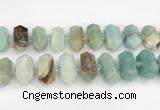 CNG8914 15.5 inches 10*25mm - 15*30mm faceted nuggets amazonite beads