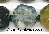 CNG8931 16*17mm - 18*19mm faceted freeform ocean agate beads