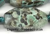 CNG8940 15*30mm - 16*38mm faceted nuggets ocean agate beads