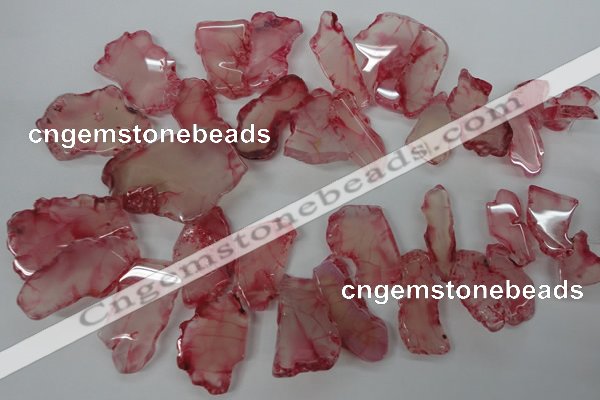 CNG895 15.5 inches 15*20mm – 25*48mm freeform dyed agate beads