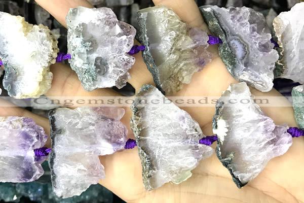 CNG8960 15 inches 22*30mm - 30*40mm freeform druzy amethyst beads