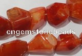 CNG900 15.5 inches 12*18mm – 18*24mm faceted nuggets red agate beads