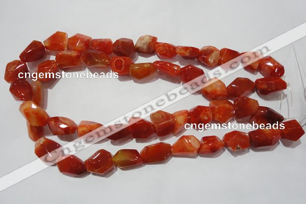 CNG900 15.5 inches 12*18mm – 18*24mm faceted nuggets red agate beads