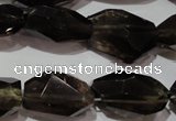 CNG904 15.5 inches 10*14mm – 14*25mm faceted nuggets smoky quartz beads