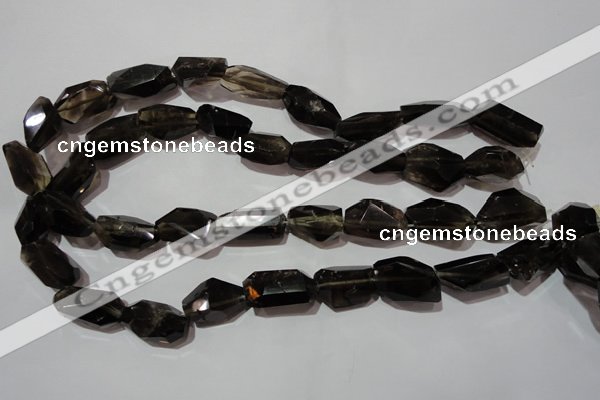 CNG904 15.5 inches 10*14mm – 14*25mm faceted nuggets smoky quartz beads