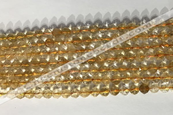 CNG9053 15.5 inches 6mm faceted nuggets citrine gemstone beads