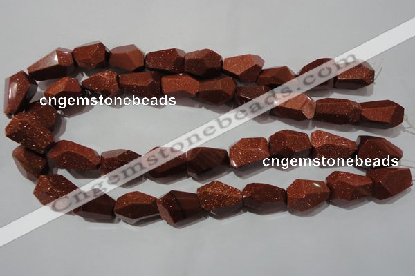 CNG906 15.5 inches 13*18mm – 15*22mm faceted nuggets goldstone beads