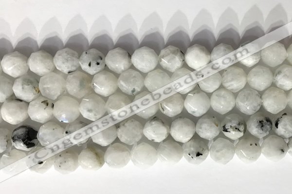 CNG9066 15.5 inches 10mm faceted nuggets white moonstone gemstone beads