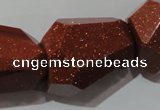 CNG907 15.5 inches 22*30mm faceted nuggets goldstone beads