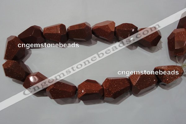 CNG907 15.5 inches 22*30mm faceted nuggets goldstone beads