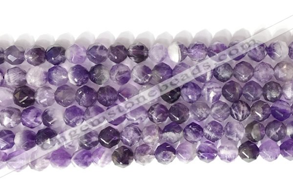 CNG9076 15.5 inches 8mm faceted nuggets dogtooth amethyst gemstone beads