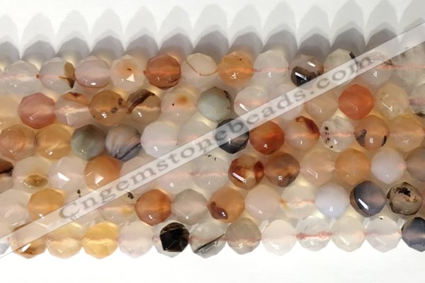 CNG9078 15.5 inches 8mm faceted nuggets agate gemstone beads