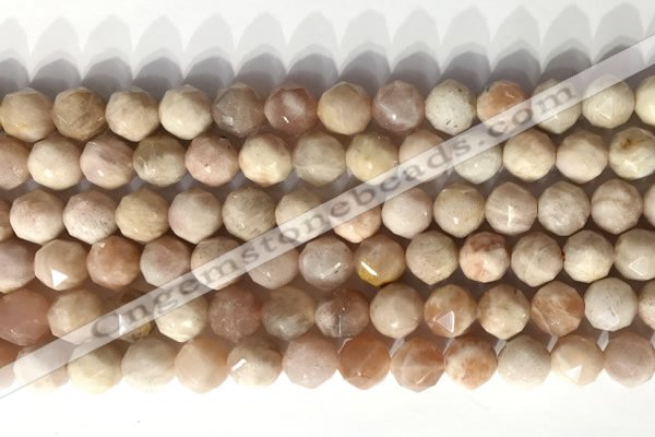 CNG9081 15.5 inches 8mm faceted nuggets moonstone gemstone beads