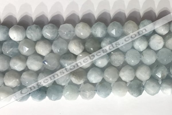 CNG9086 15.5 inches 10mm faceted nuggets aquamarine gemstone beads