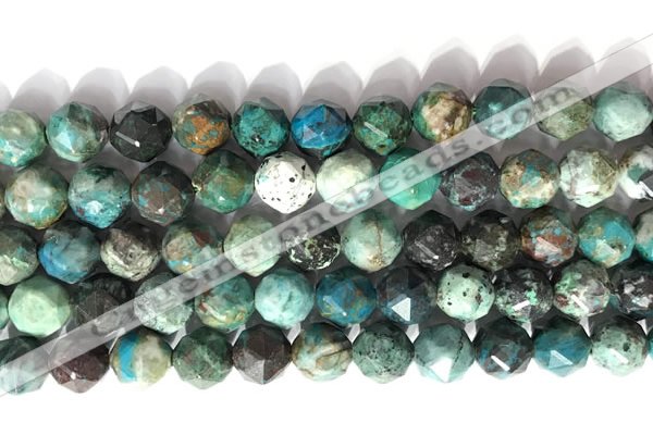 CNG9088 15.5 inches 10mm faceted nuggets chrysocolla gemstone beads