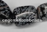 CNG91 15.5 inches 14*16mm - 20*30mm nuggets snowflake obsidian beads