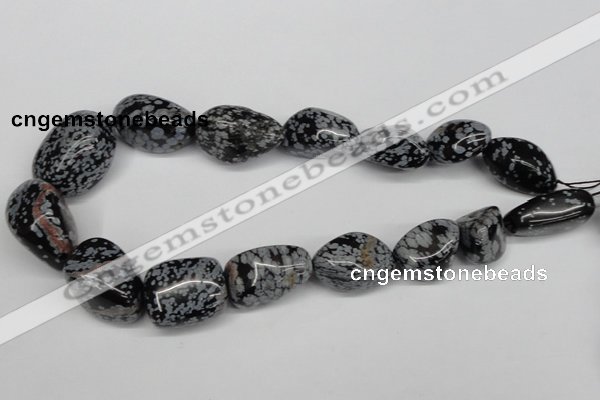 CNG91 15.5 inches 14*16mm - 20*30mm nuggets snowflake obsidian beads