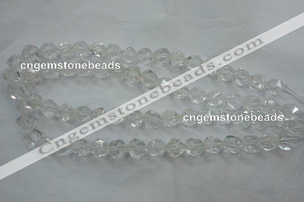 CNG910 15 inches 6mm faceted nuggets white crystal beads