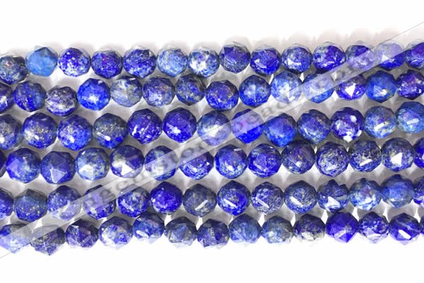 CNG9100 15.5 inches 8mm faceted nuggets lapis lazuli beads