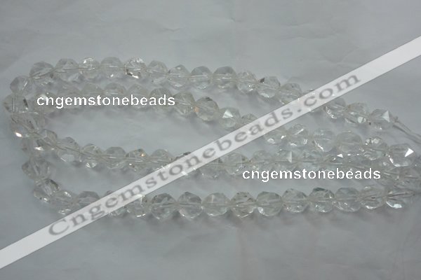 CNG911 15 inches 8mm faceted nuggets white crystal beads