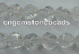 CNG912 15 inches 10mm faceted nuggets white crystal beads