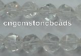 CNG913 15 inches 12mm faceted nuggets white crystal beads