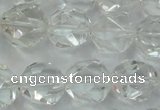 CNG914 15 inches 14mm faceted nuggets white crystal beads