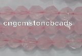 CNG920 15 inches 10mm faceted nuggets rose quartz beads