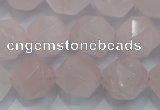 CNG923 15 inches 16mm faceted nuggets rose quartz beads