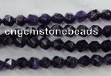 CNG927 15 inches 6mm faceted nuggets amethyst gemstone beads