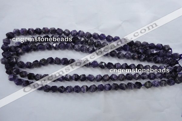 CNG928 15 inches 8mm faceted nuggets amethyst gemstone beads