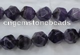 CNG929 15 inches 10mm faceted nuggets amethyst gemstone beads