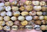 CNG9335 10*14mm - 13*18mm nuggets yellow crazy lace agate beads