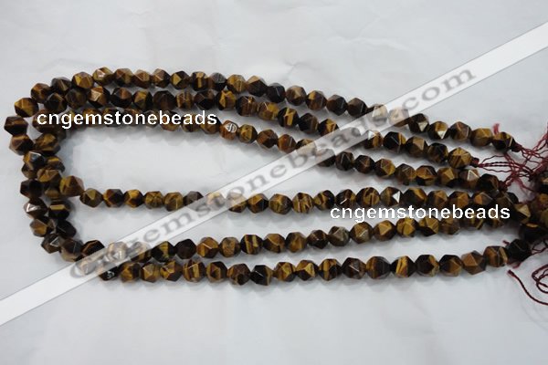 CNG936 15 inches 8mm faceted nuggets yellow tiger eye beads